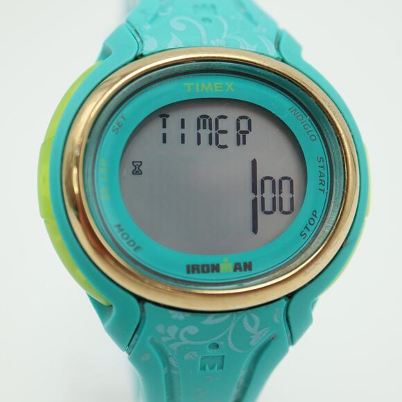 Timex Ironman 30 Years Womens Digital Watch Blue Green NO INDIGLO w New Battery - Picture 6 of 16
